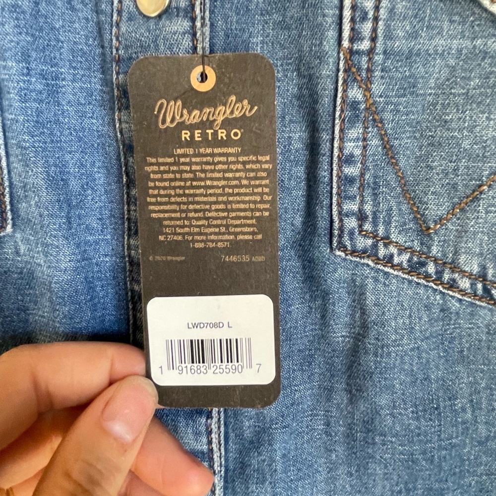 Wrangler denim button up dress L NWT - Picture 3 of 7